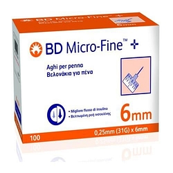 Ago per penna da insulina bd microfine gauge 31 6 mm 100 pezzi