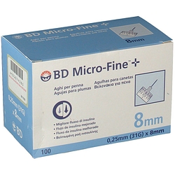 Ago per penna da insulina bd microfine gauge 31 lunghezza 8 mm 100 pezzi