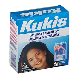 Kukis cleanser 28 compresse per pulizia apparecchi ortodontici