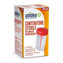 Contenitore sterile per analisi delle feci unidea 60 ml