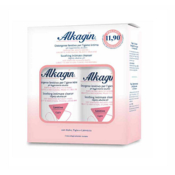 Alkagin detergente lenitivo per l'igiene intima ph leggermente alcalino 2 x 400 ml