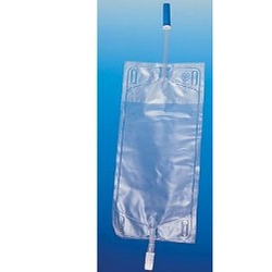 Sacca per urina da gamba pvc con tubo raccordo 10 cm per collegamento coscia capacita' 750 ml valvola antireflusso 30 pezzi