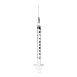 Siringa per insulina insu light 1 ml 100 ui cono centrale luer lock ago 27 gauge 12,7 mm