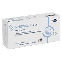 Siringa intra articolare sinovial acido ialuronico 0,8% 2 ml 3 pezzi