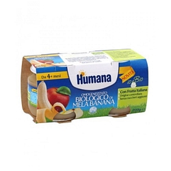 Humana omogeneizzato mela/banana bio 2 vasetti 100 g