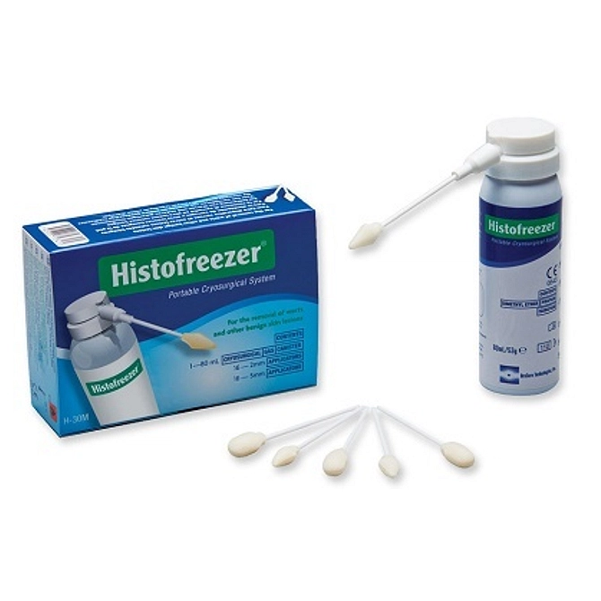 Histofreezer Mix Mini Kit Per Crioterapia 1 Bomboletta Di Aerosol Da 80 Ml + 16 Applicatori Da 2 Mm + 16 Applicatori Da 5 Mm