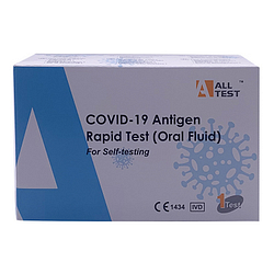 Test antigenico rapido covid 19 alltest autodiagnostico determinazione qualitativa antigeni sars cov 2 in campioni salivari mediante immunocromatografia 1 pezzo
