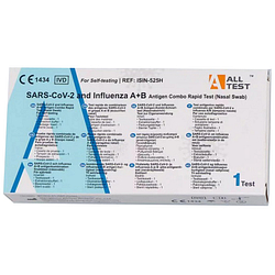 Test antigenico rapido covid 19 alltest autodiagnostico determinazione qualitativa antigeni sars cov 2 e influenza a+b in tamponi nasali mediante immunocromatografia