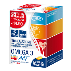 Omega 3 act 540 mg + vitamina e 60 perle mini