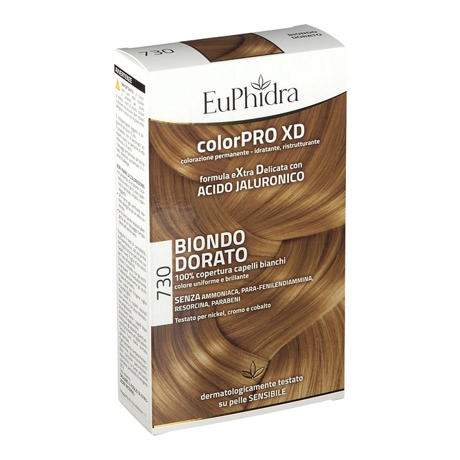 Euphidra Colorpro Xd 730 Biondo Dorato Gel Colorante Capelli In Flacone + Attivante + Balsamo + Guanti