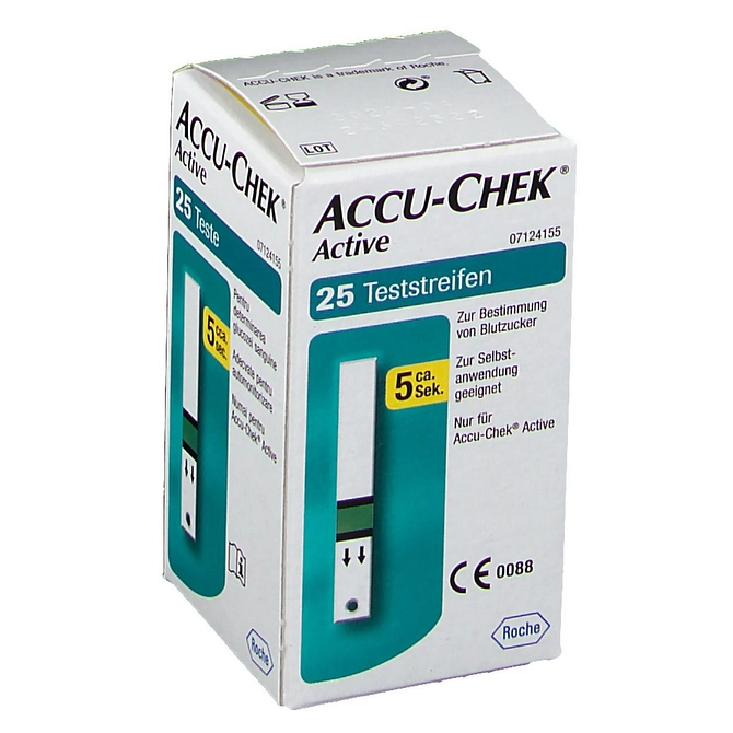 Strisce Misurazione Glicemia Accu Chek Active Strips 25 Pezzi Inf Retail