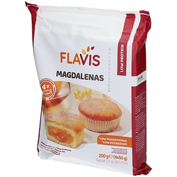 Flavis magdalenas merendine aproteiche con confettura di albicocca 4 monoporzioni da 50 g