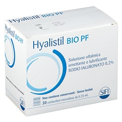 Hyalistil bio pf soluzione oftalmica phosphate free monodose a base di acido ialuronico 0,2% 30 flaconcini 0,25 ml