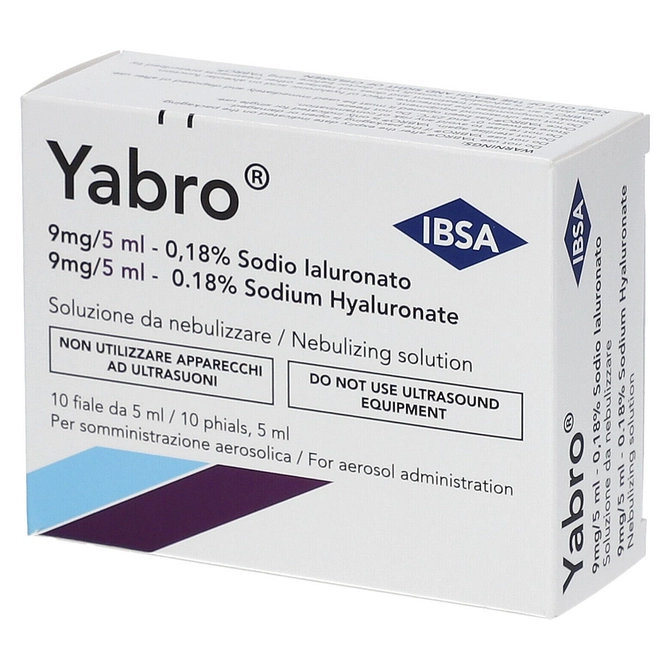 Yabro Aerosol Sodio Ialuronato 0,18% Soluzione Da Nebulizzare 10 Fiale Da 5 Ml
