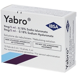 Yabro aerosol sodio ialuronato 0,18% soluzione da nebulizzare 10 fiale da 5 ml