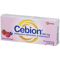 Cebion masticabile senza zucchero vitamina c 500 mg 20 compresse