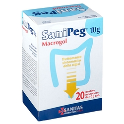 Macrogol polvere per soluzione orale sanipeg 10 g 20 buste