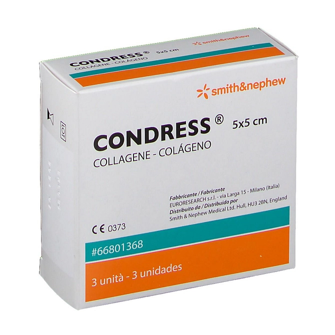 Condress Medicazione Con Collagene Equino 5 X5 Cm 3 Pezzi
