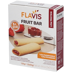 Flavis fruit bar barretta aproteica con ripieno di fragola 5 pezzi da 25 g