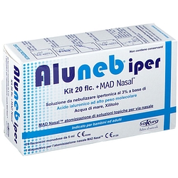 Aluneb kit soluzione ipertonica 3% 20 flaconcini + mad nasal atomizzatore