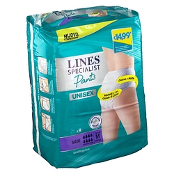 Lines specialist pants maxi m x 8 pannolone mutandina indossabile come normale biancheria tipo pull on