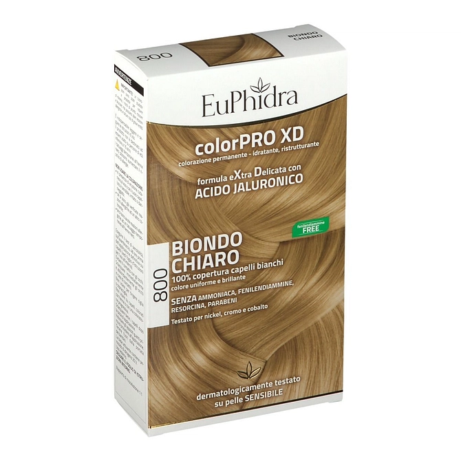 Euphidra Colorpro Xd 800 Biondo Chiaro Gel Colorante Capelli In Flacone + Attivante + Balsamo + Guanti