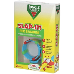 Jungle formula slap it braccialetto anti zanzare per bambini+ 2 ricariche
