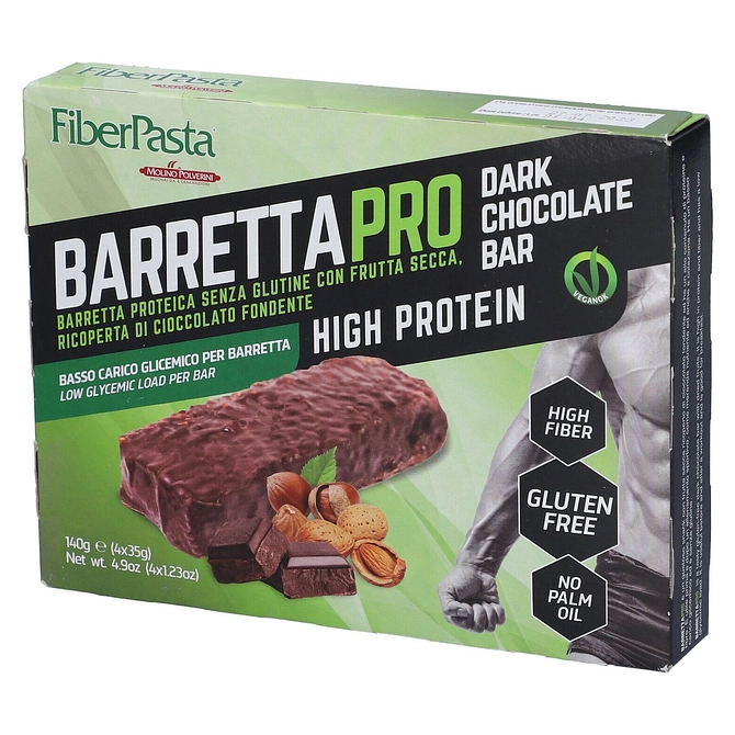 Fiberpasta Barretta Prot Dark Chocolate 4 X35 G
