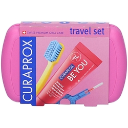 Curaprox travel set pink