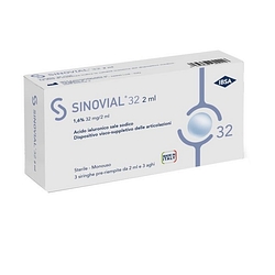 Siringa intra articolare sinovial forte acido ialuronico 1,6% 2 ml 3 pezzi