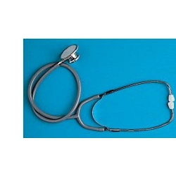 Stetofonendoscopio leggero, girevole, con membrana ed anellino gomma nello stetoscopio. archetto biauricolare per auscultazione con molla esterna