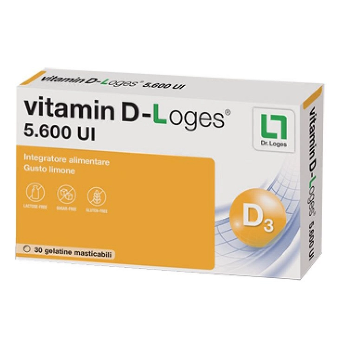 Vitamin D Loges 30 Gelatine Masticabili Gusto Limone 42 G