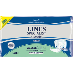 Pannolone a mutanda con allaccio adesivo lines specialist classic super mg 30 pezzi