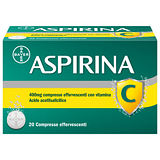 Aspirina c antinfiammatorio antidolorifico per influenza raffreddore e febbre con vitamina c 20 cpr