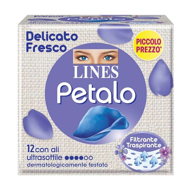Lines Petalo Blu Assorbente Con Ali 12 Pezzi