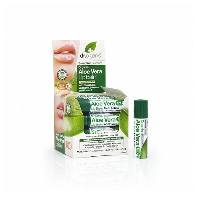 Dr Organic Aloe Vera Lip Balm Balsamo Labbra 5,7 Ml