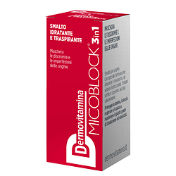 Dermovitamina micoblock 3 in 1 smalto idratante e traspirante rosso 5 ml