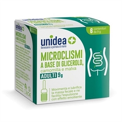 Unidea microclisma per adulti 3 g glicerolo camomilla e malva 6 pezzi