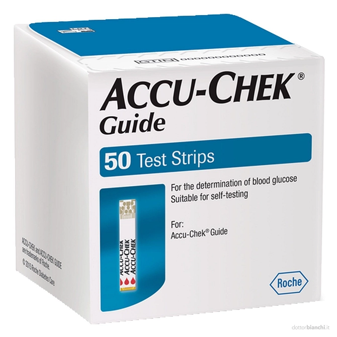 Strisce Misurazione Glicemia Accu Chek Guide 50 Pezzi Confezione Retail