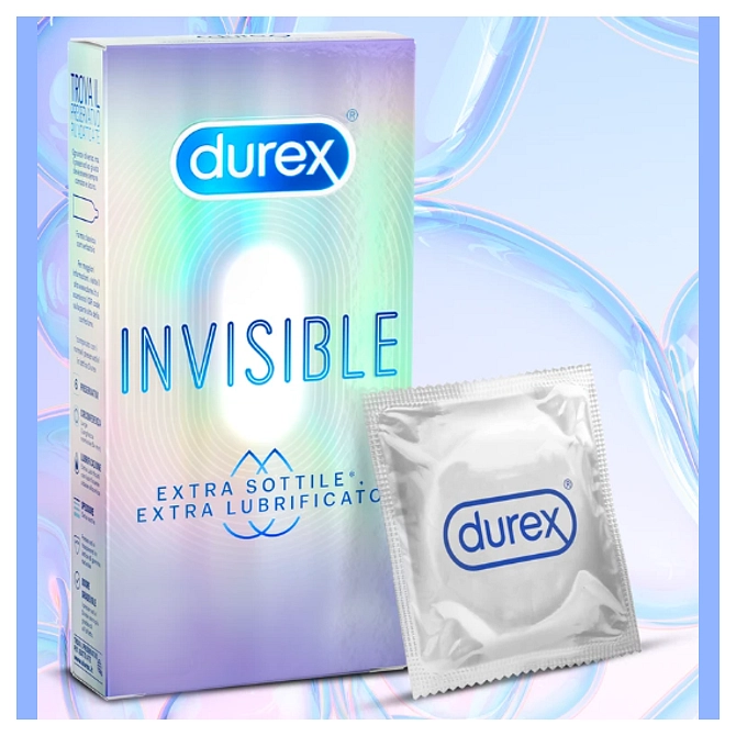 Durex Invisible Extra Lubrificato 6 Pezzi