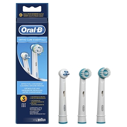 Oralb ortho care essentials testine spazzolino elettrico apparecchio ortodontico 3 pezzi